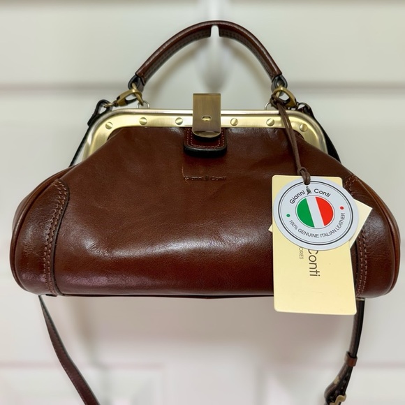 Gianni Conti Melania Handbag | Brown Leather | New with Tags 👜✨ - Picture 1 of 16